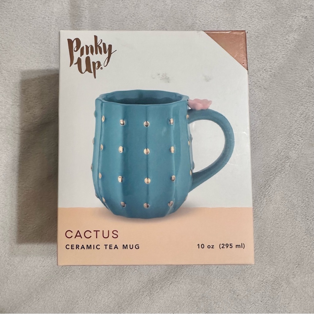 NWT! | Pinky Up Green Cactus 3D Ceramic Mug, 10 oz.